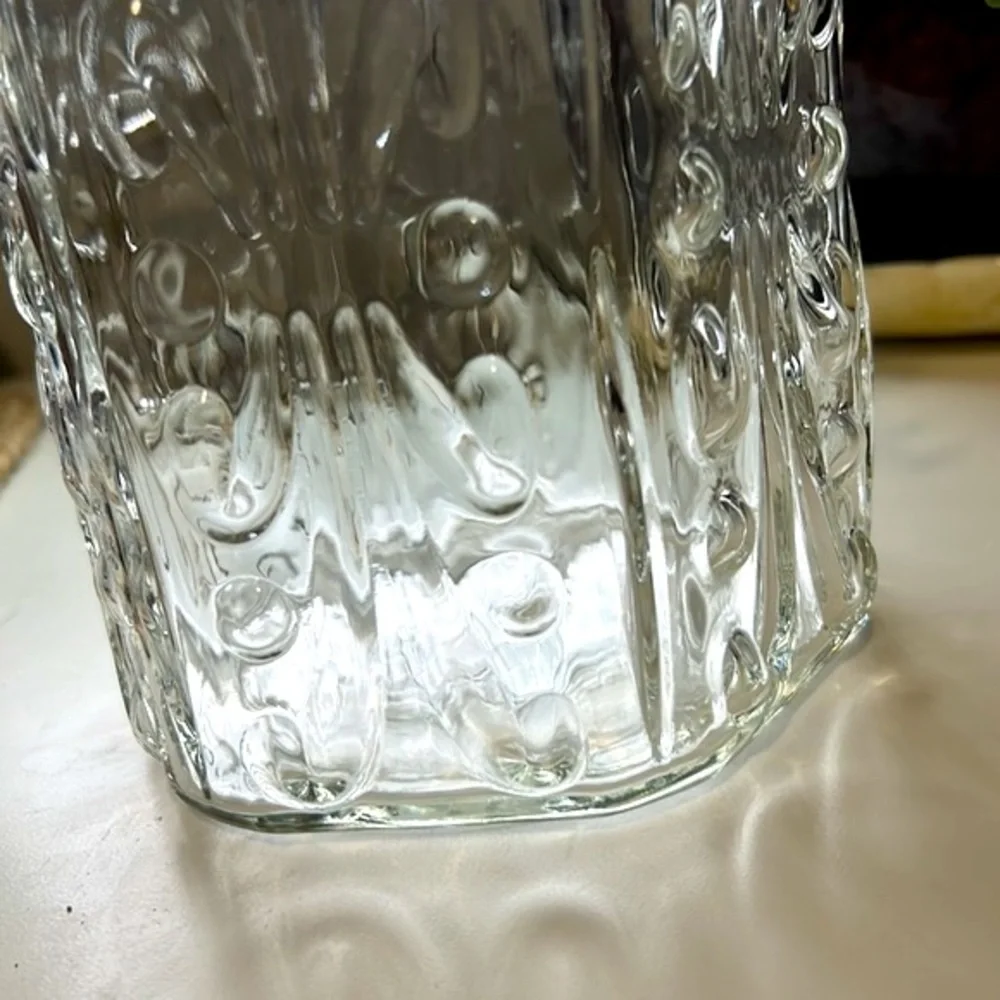 Large Vintage L.E. Smith Atterbury Scroll Design/ Federal Glass Canister W Lid